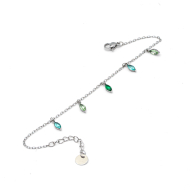 PULSERA ZO15465B PLATEADO VERDE ACERO INOXIDABLE