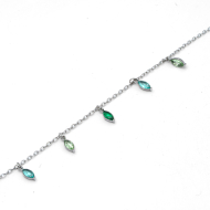 PULSERA ZO15465B PLATEADO VERDE ACERO INOXIDABLE