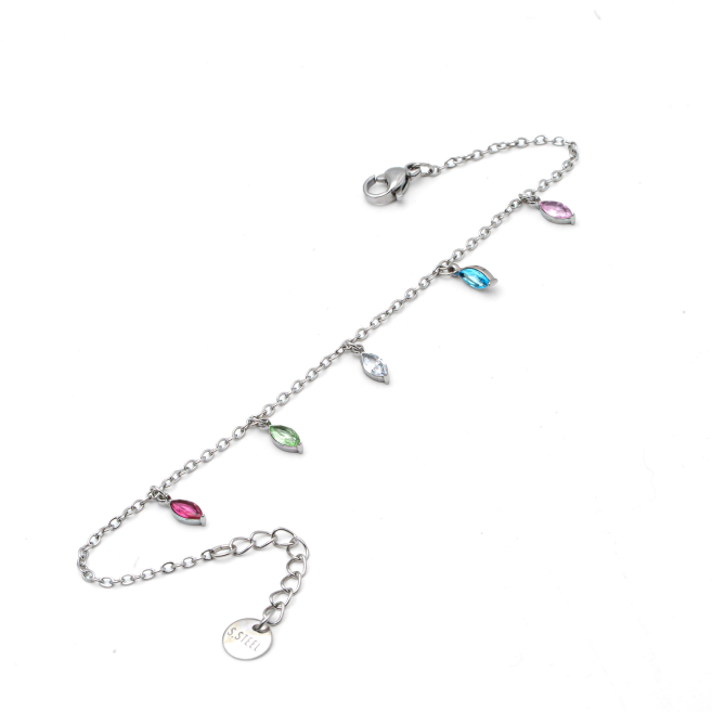 PULSERA ZO15465B PLATEADO MULTICOLOR ACERO INOXIDABLE