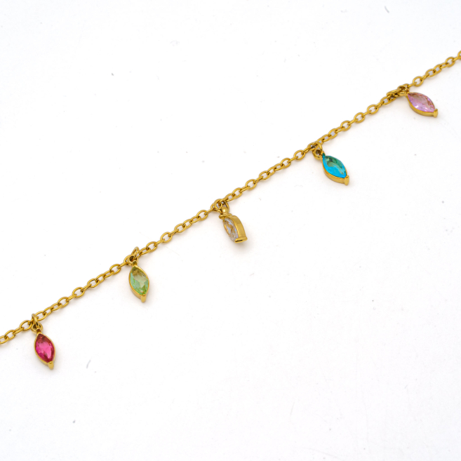 PULSERA ZO15465B DORADO MULTICOLOR ACERO INOXIDABLE