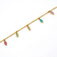 PULSERA ZO15465B DORADO MULTICOLOR ACERO INOXIDABLE