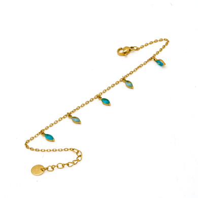 PULSERA ZO15465B PLATEADO AZUL ACERO INOXIDABLE