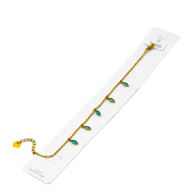 PULSERA ZO15465B PLATEADO AZUL ACERO INOXIDABLE
