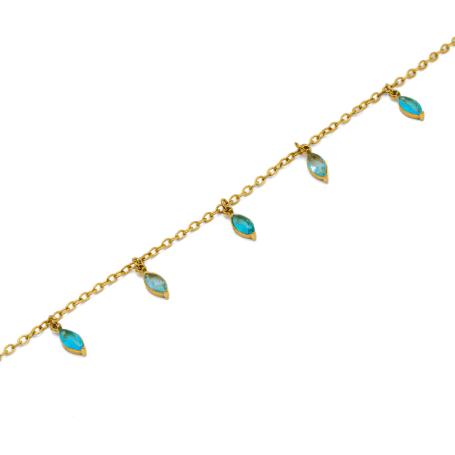 PULSERA ZO15465B PLATEADO AZUL ACERO INOXIDABLE