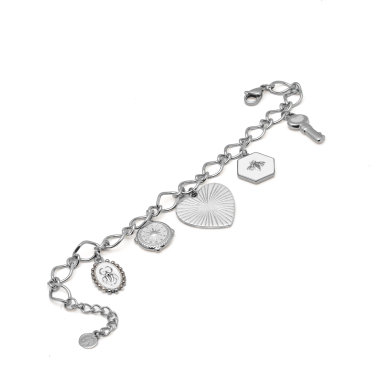 PULSERA ZO12296B PLATEADO ACERO INOXIDABLE
