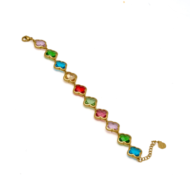 PULSERA ZO13109B DORADO MULTICOLOR ACERO INOXIDABLE