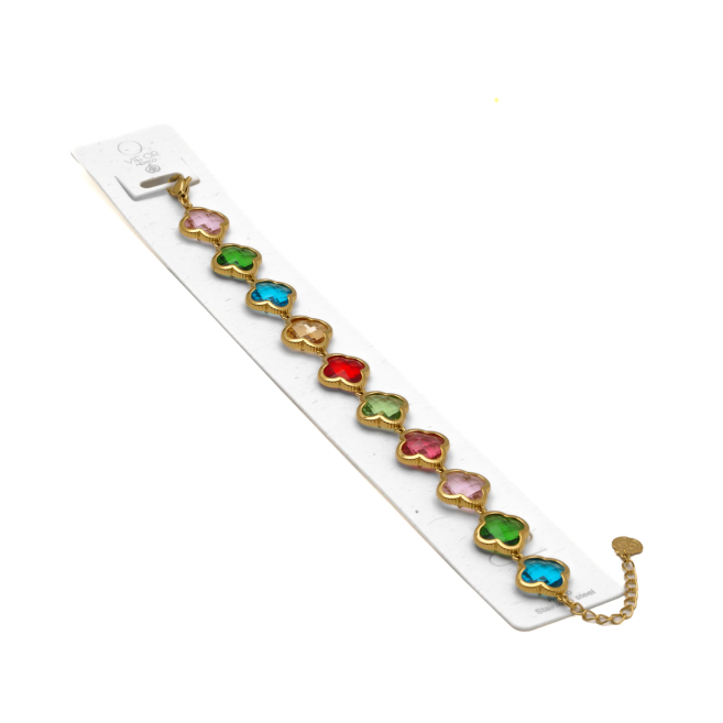 PULSERA ZO13109B DORADO MULTICOLOR ACERO INOXIDABLE