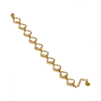 PULSERA ZO13109B DORADO BLANCO ACERO INOXIDABLE