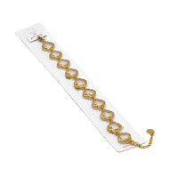 PULSERA ZO13109B DORADO BLANCO ACERO INOXIDABLE