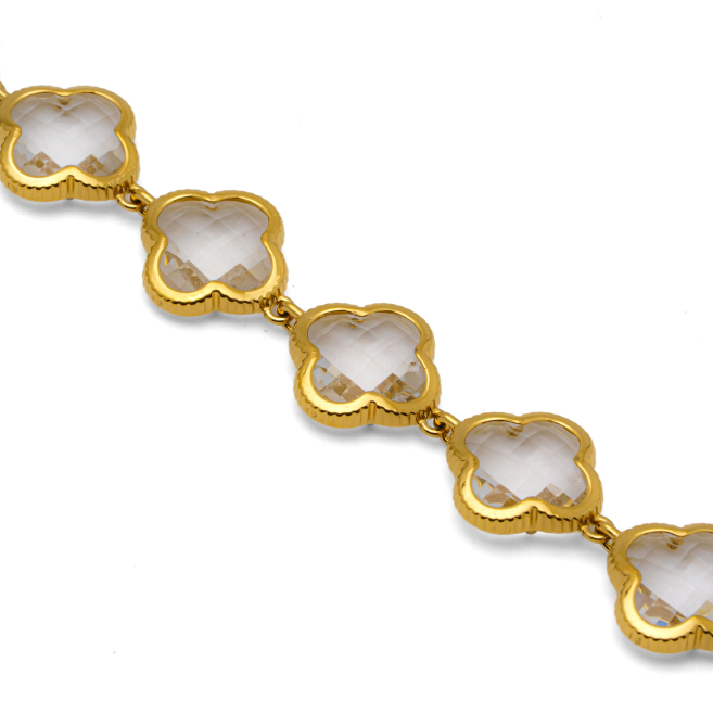 PULSERA ZO13109B DORADO BLANCO ACERO INOXIDABLE