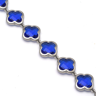 PULSERA ZO13109B PLATEADO AZUL ACERO INOXIDABLE