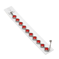 PULSERA ZO13109B PLATEADO ROJO ACERO INOXIDABLE