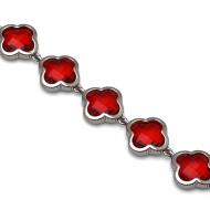 PULSERA ZO13109B PLATEADO ROJO ACERO INOXIDABLE