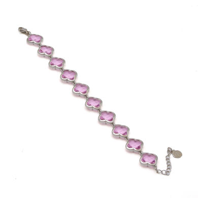 PULSERA ZO13109B PLATEADO ROSA ACERO INOXIDABLE