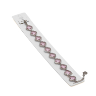 PULSERA ZO13109B PLATEADO ROSA ACERO INOXIDABLE
