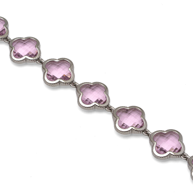 PULSERA ZO13109B PLATEADO ROSA ACERO INOXIDABLE 2C38