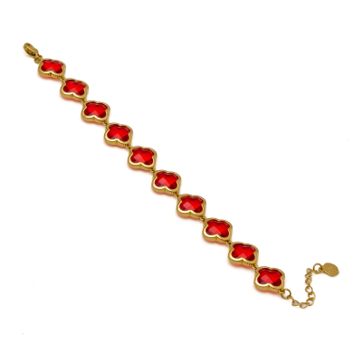 PULSERA ZO13109B DORADO ROJO ACERO INOXIDABLE