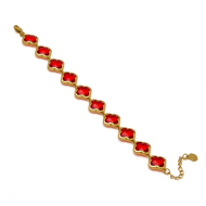 PULSERA ZO13109B DORADO ROJO ACERO INOXIDABLE