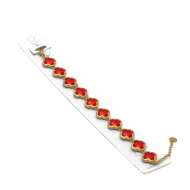 PULSERA ZO13109B DORADO ROJO ACERO INOXIDABLE