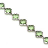PULSERA ZO13109B PLATEADO VERDE ACERO INOXIDABLE