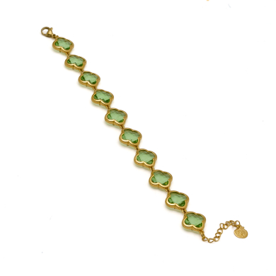 PULSERA ZO13109B DORADO VERDE ACERO INOXIDABLE