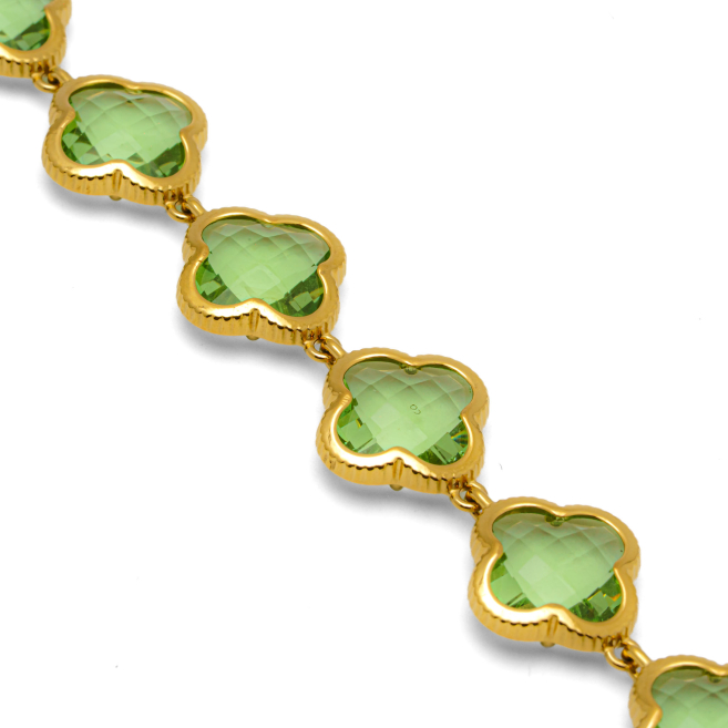 PULSERA ZO13109B DORADO VERDE ACERO INOXIDABLE