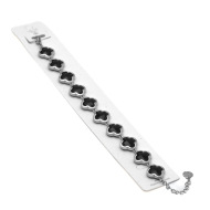 PULSERA ZO13109B PLATEADO NEGRO ACERO INOXIDABLE