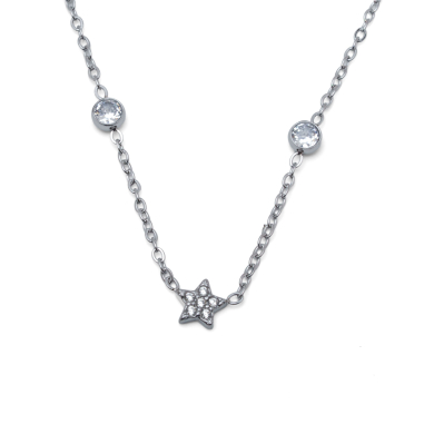 COLLAR ZO11653N PLATEADO ACERO INOXIDABLE 2D12