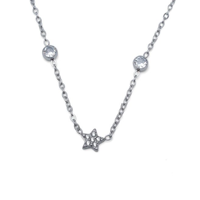 COLLAR ZO11653N PLATEADO ACERO INOXIDABLE