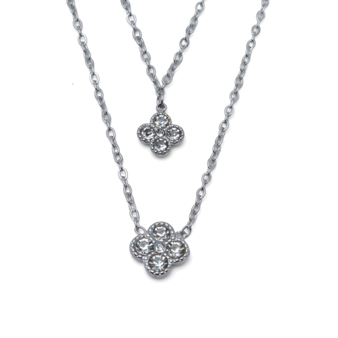 COLLAR ZO15127N PLATEADO ACERO INOXIDABLE