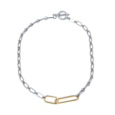 COLLAR ZO14191N BICOLOR ACERO INOXIDABLE 2D49