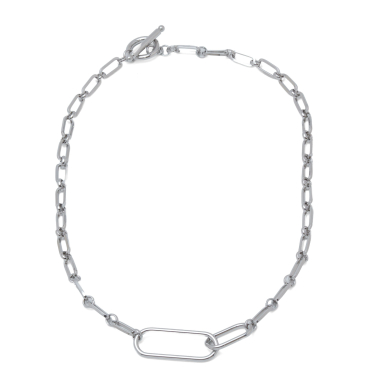 COLLAR ZO14191N PLATEADO ACERO INOXIDABLE 2D57
