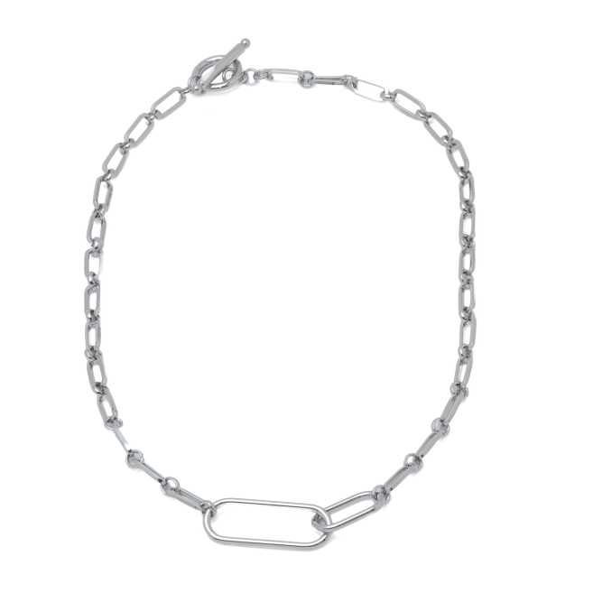 COLLAR ZO14191N PLATEADO ACERO INOXIDABLE 2D57