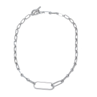COLLAR ZO14191N PLATEADO ACERO INOXIDABLE 2D57