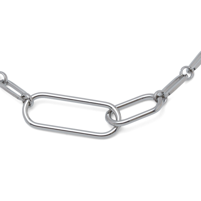 COLLAR ZO14191N PLATEADO ACERO INOXIDABLE 2D57