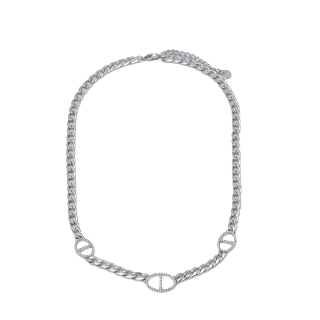 COLLAR ZO15582N PLATEADO ACERO INOXIDABLE 2D54