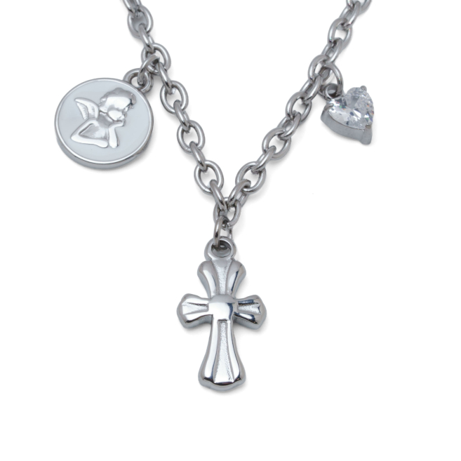 COLLAR ZO15929N PLATEADO ACERO INOXIDABLE 2D25