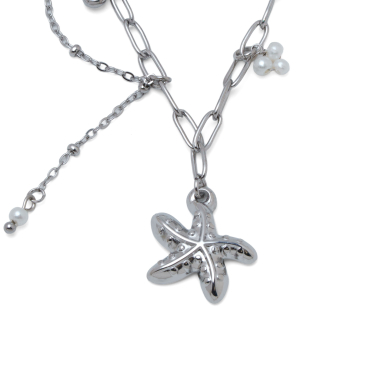 COLLAR ZO15665N PLATEADO ACERO INOXIDABLE 2D410