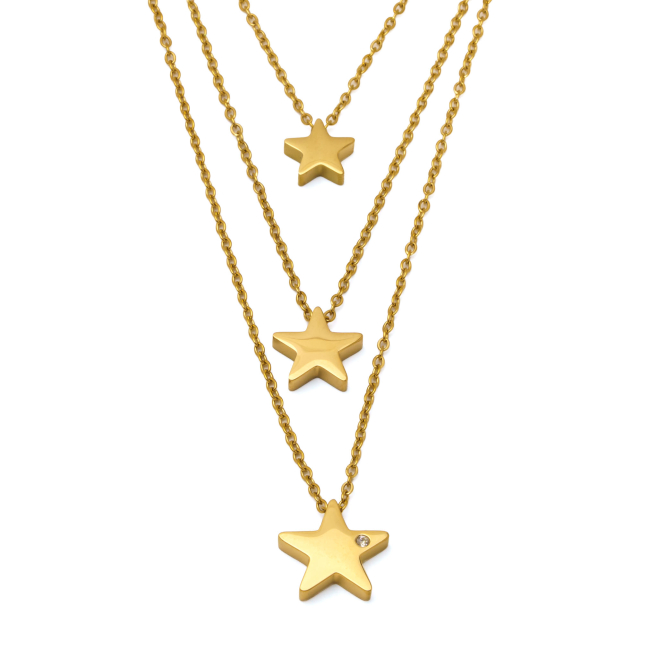 COLLAR ZO3657N DORADO ACERO INOXIDABLE 2D18