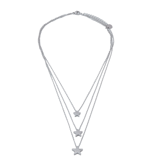 COLLAR ZO3657N PLATEADO ACERO INOXIDABLE 2D18