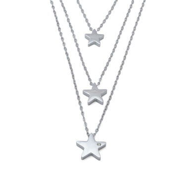 COLLAR ZO3657N PLATEADO ACERO INOXIDABLE 2D18