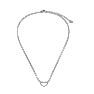 COLLAR ZO11833N PLATEADO ACERO INOXIDABLE 2D17
