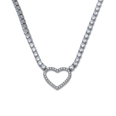 COLLAR ZO11833N PLATEADO ACERO INOXIDABLE 2D17
