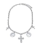 COLLAR ZO15687N PLATEADO ACERO INOXIDABLE 2D15