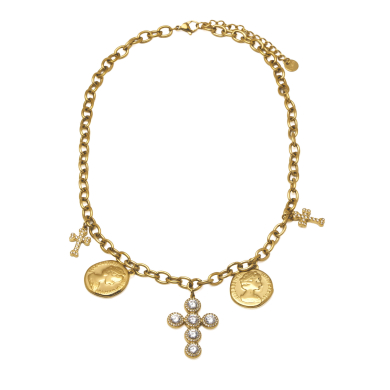 COLLAR ZO15687N DORADO ACERO INOXIDABLE 2D15