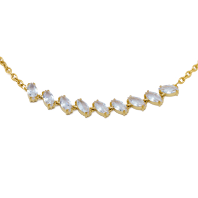 COLLAR ZO15435N DORADO BLANCO ACERO INOXIDABLE E59