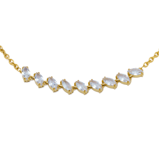 COLLAR ZO15435N DORADO BLANCO ACERO INOXIDABLE E59