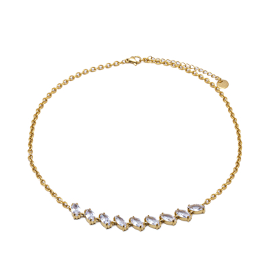 COLLAR ZO15435N DORADO BLANCO ACERO INOXIDABLE E59