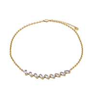 COLLAR ZO15435N DORADO BLANCO ACERO INOXIDABLE E59