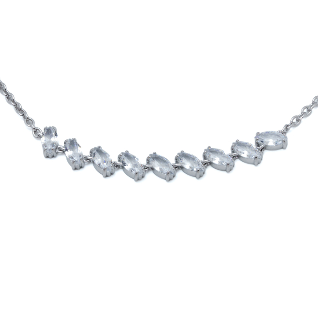 COLLAR ZO15435N PLATEADO BLANCO ACERO INOXIDABLE E59
